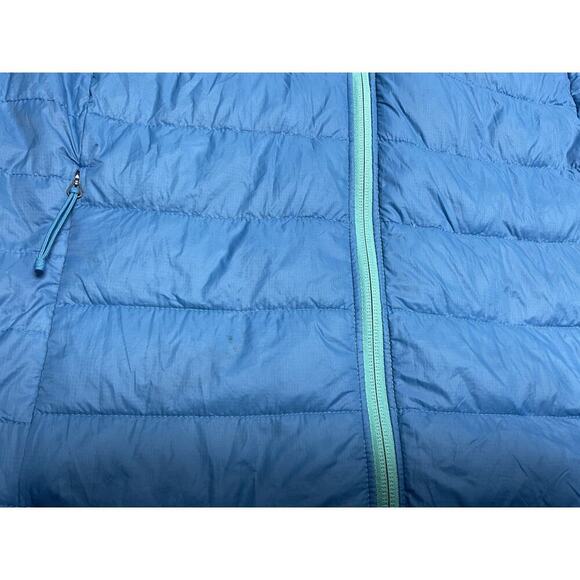 PATAGONIA Women’s L Down Fill Puff Jacket Blue Two Toned Netplus Shells - Picture 4 of 13